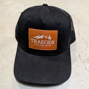 Traeger Trucker Hat Black Patch Orange Outdoor Grill Smoker